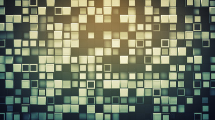 Tile of boxes abstract background 3D illustration