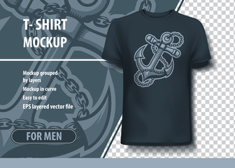 Anchor, sailors symbol. T-Shirt template.