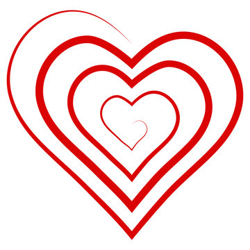 Logo outline shape spiral heart vector symbol of infinite love heart shaped spiral