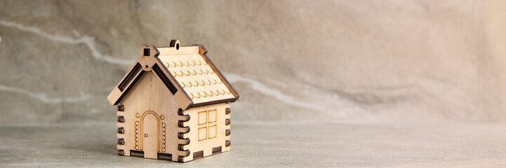 Miniature of wooden house real estate concept