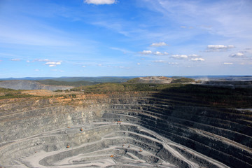 Aerial view industrial of opencast mining