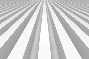 3d rendering. Abstract White long rectangle bars blocks floor design wall background.