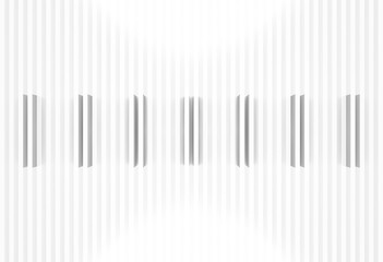 3d rendering. abstract modern White long bars panel wall design vintage background.