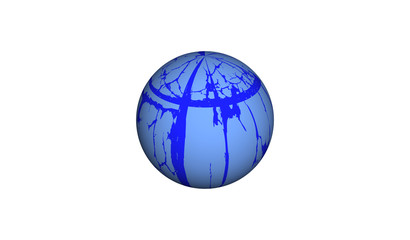 blue globe on white background