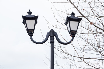 Vintage black cast iron street  lantern