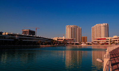 Fototapeta premium Panoramic view to Floating City district of Manama, Bahrain