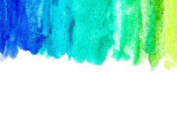 Border of abstract watercolor art hand paint on white background. Watercolor background