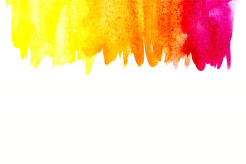 Border of abstract watercolor art hand paint on white background. Watercolor background