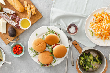 summer party food Vegetarian burgers different foods