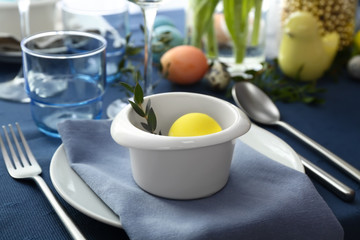 Beautiful table set for Easter celebration