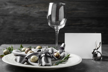 Beautiful table set for Easter celebration