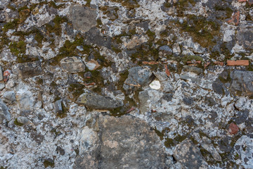 Ancient Byzantine Stone Wall Closeup