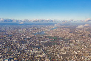 Aerial view of cityscape around London