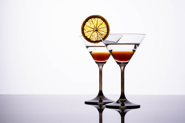 Orange cocktail. Spritz Aperol. Isolated on white background.