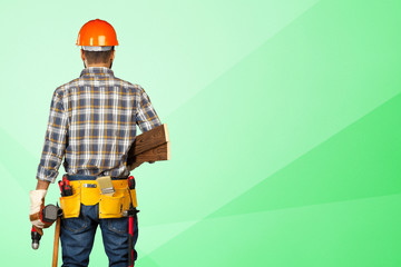 handsome happy workman