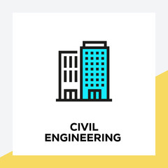 CIVIL ENGINEERING LINE ICON SET