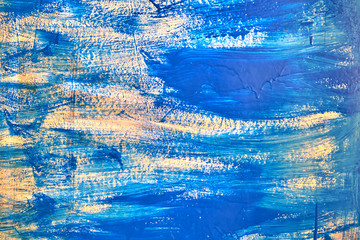 Brush strokes  blue oil paint macro. Motley Abstract creative background.
