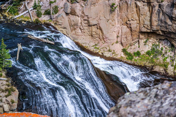 The famous and beautiful Yellowstone River in Wyoming