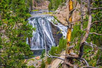 The famous and beautiful Yellowstone River in Wyoming