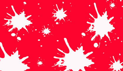 red background with snowflakes and stains