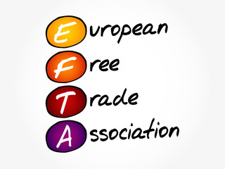 EFTA - European Free Trade Association acronym, business concept background