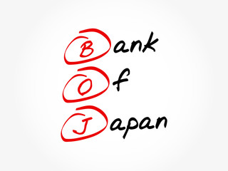 BOJ - Bank Of Japan acronym, business concept background