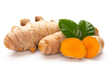 Turmeric isolated on white background