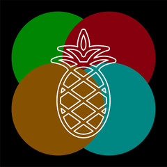 vector pineapple icon, tropical fruit, healthy
