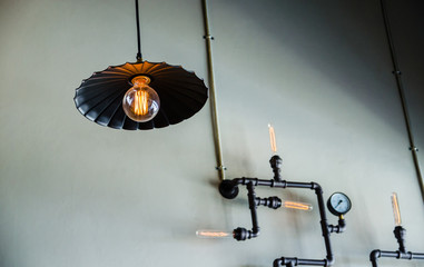 lamp hanging on wall