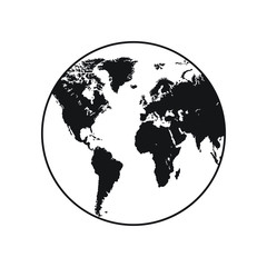 Earth globe flat design. Planet Earth icon. Vector illustration for web and mobile, banner, infographics.