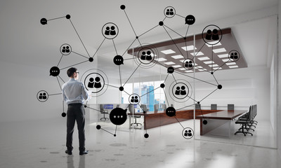 Networking and social communication concept as effective point for modern business