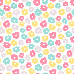 doodle flower seamless pattern