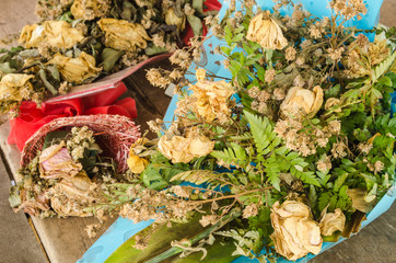 Bouquet of dried roses