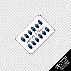 Medicine Pills - Vector Illustration - Isolated On Transparent Blackground
