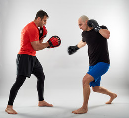 Kickbox fighter and coach training