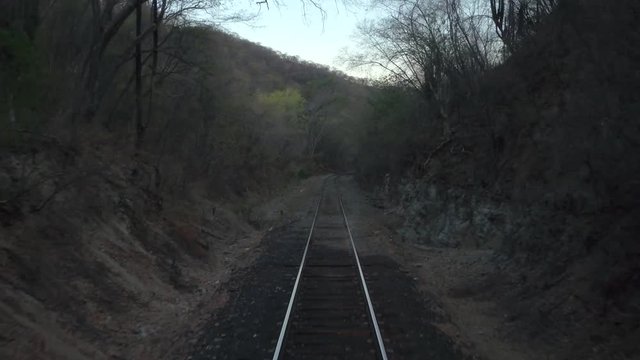 POV of the Cheep train passing through arid scenery