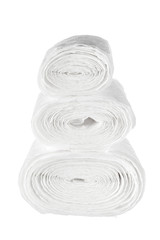 Fototapeta na wymiar Roll of toilet paper on white background