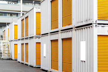 Outside atmosphere of a small rental storage room