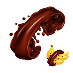 Realistic chocolate splash
