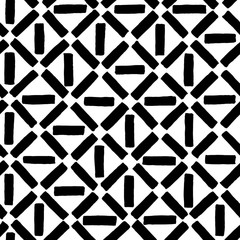 Geometric black and white background. Seamless vector pattern