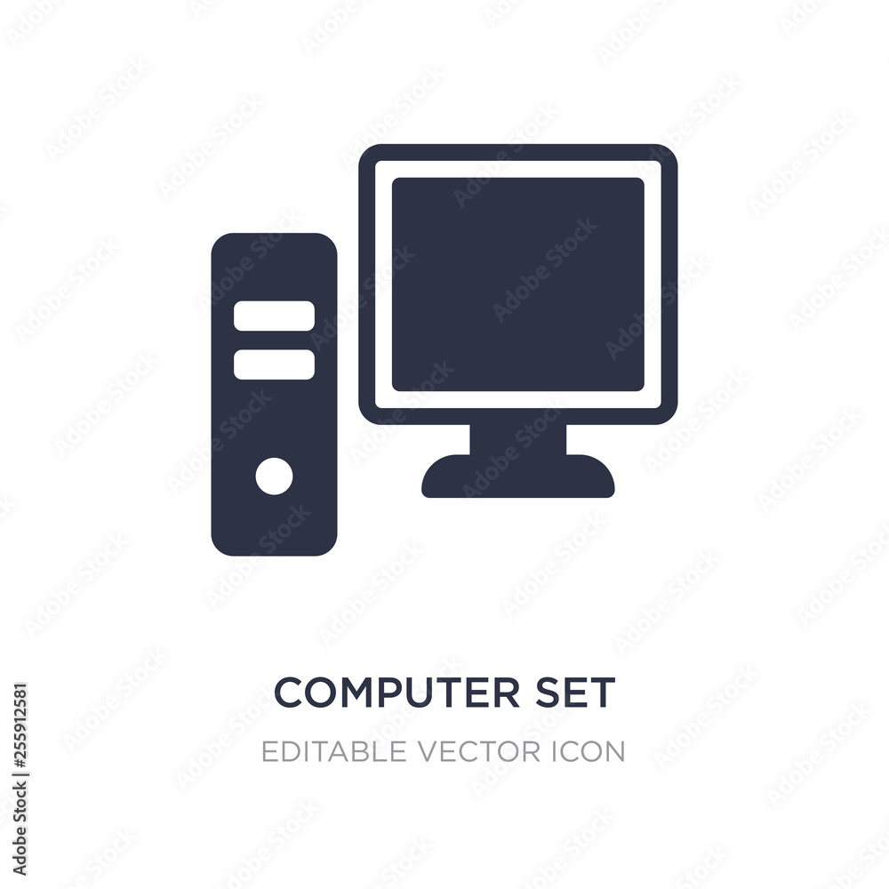 Poster computer set icon on white background. simple element illustration from computer concept.