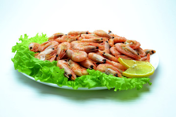 shrimp on a plate salad