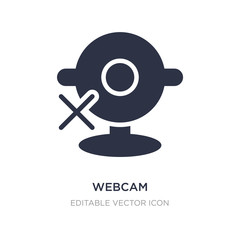webcam disconnected icon on white background. Simple element illustration from Computer concept.