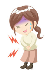 若い女性　腹痛