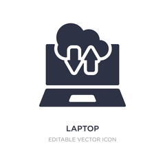 laptop connected to cloud icon on white background. Simple element illustration from Computer concept.