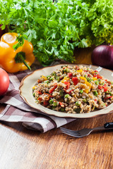 Bulgur salad with vegetables