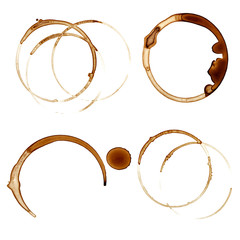 Set of real coffee stains - Isolated Photo
