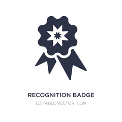 recognition badge icon on white background. Simple element illustration from Gaming concept.