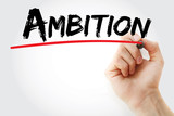 Ambition text with marker, concept background