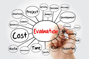 Evaluation mind map flowchart with marker, business concept for presentations and reports